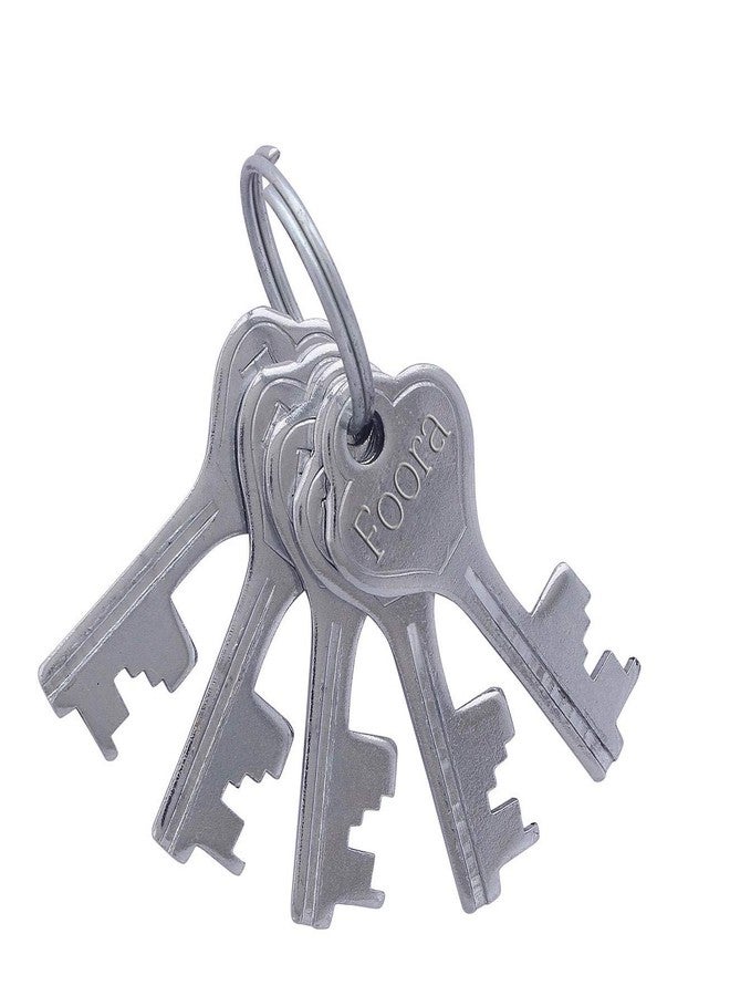 Foora Round_65 Pack of 4 with 5 Separate Keys Each, Steel Heavy Duty Shackle, Double Locking Technology 65mm (Silver) - Image 2